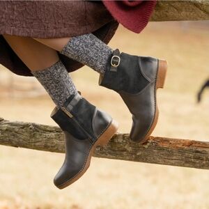 NEW Dansko Monique Burnished Calf 38 Black Leather And Suede Classic MSRP $200